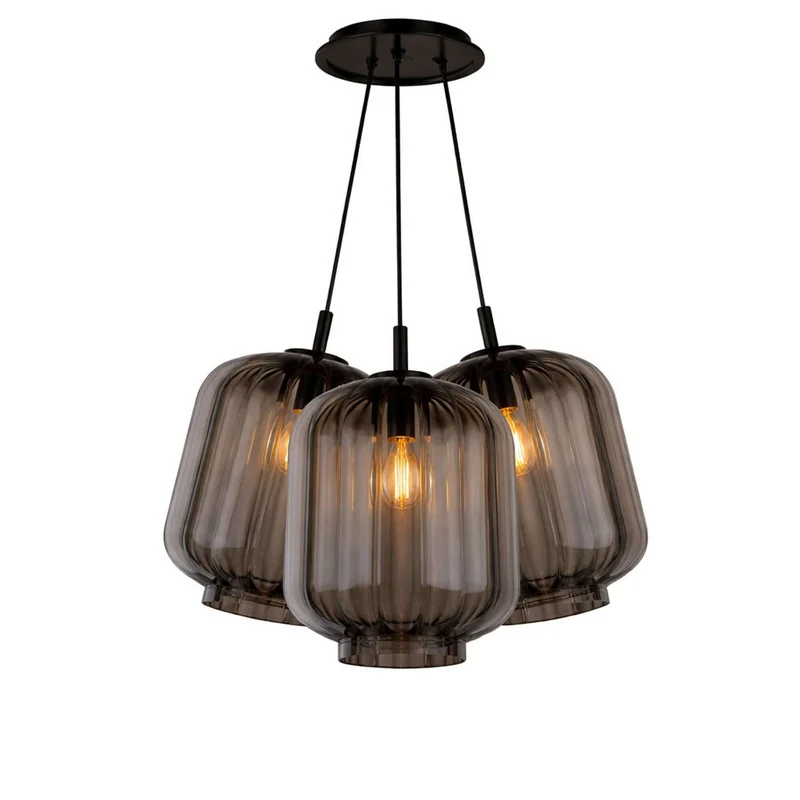 s.luce Velo Cluster Glas-Pendelleuchte 3-flammig 3x25cm