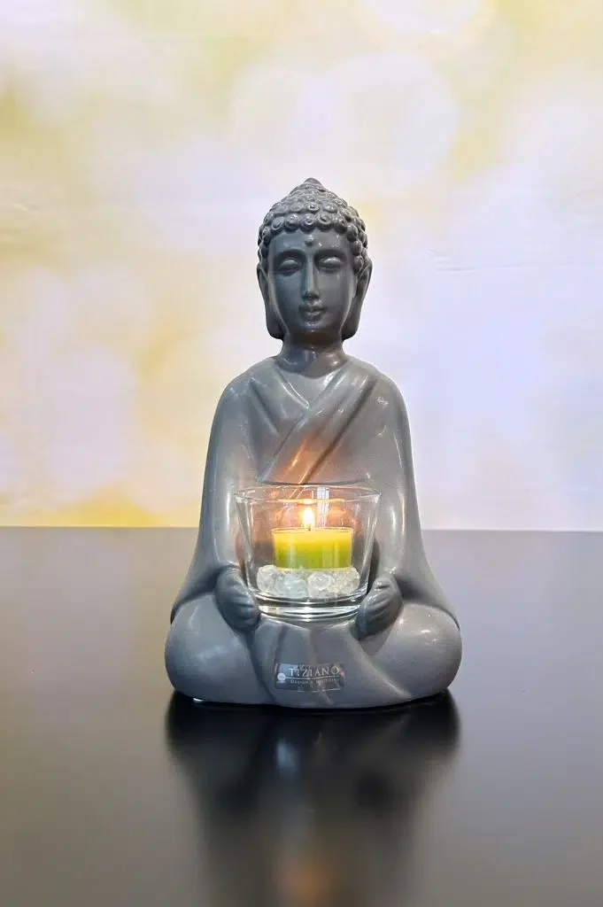 Deko Shiva mit Visco Glas anthrazit