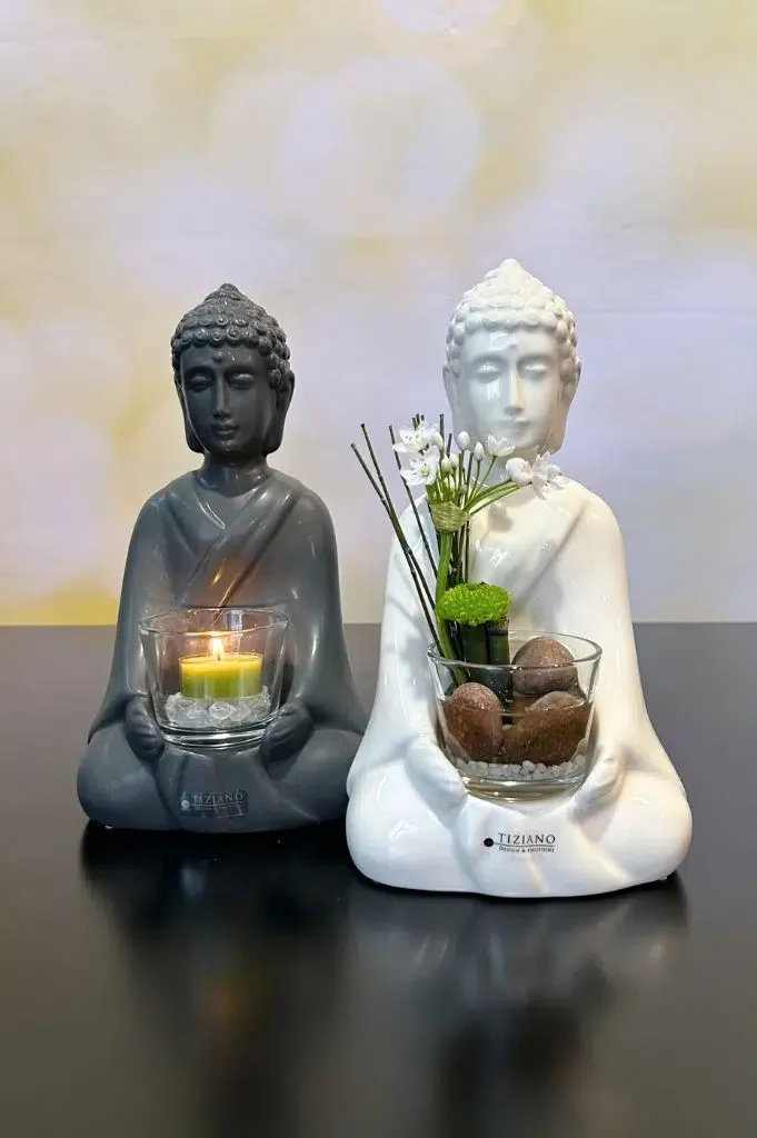 Deko Shiva mit Visco Glas anthrazit