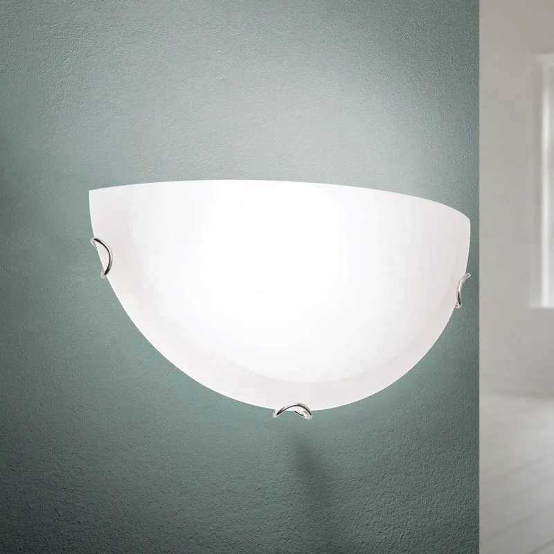 B-Ware Orion Wandleuchte Agada LED Wandlampe dimmbar Opalglas chrom 30x15cm weiß