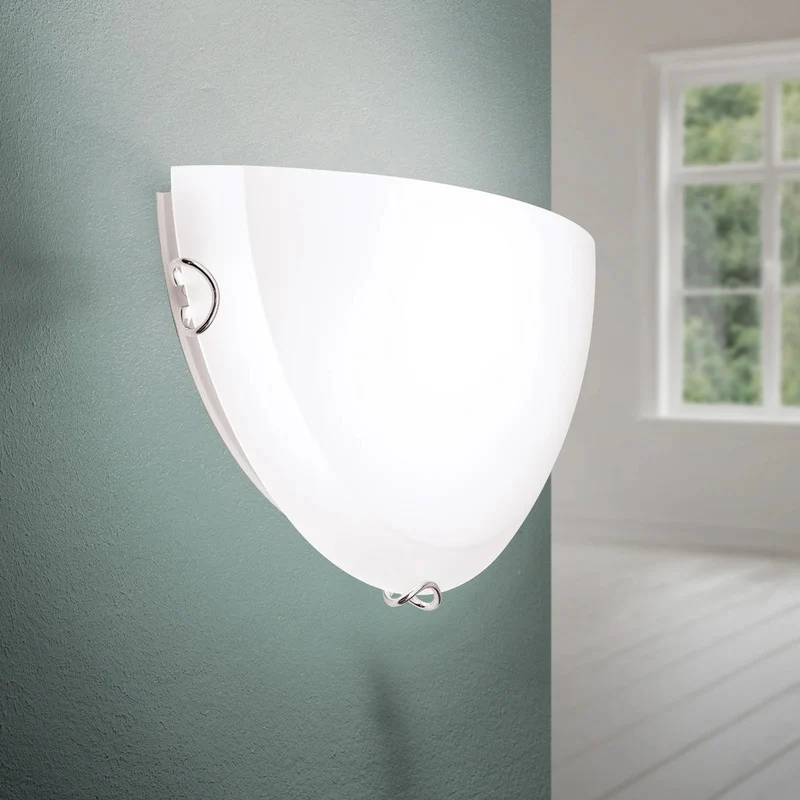 B-Ware Orion Wandleuchte Agada LED Wandlampe dimmbar Opalglas chrom 30x15cm weiß