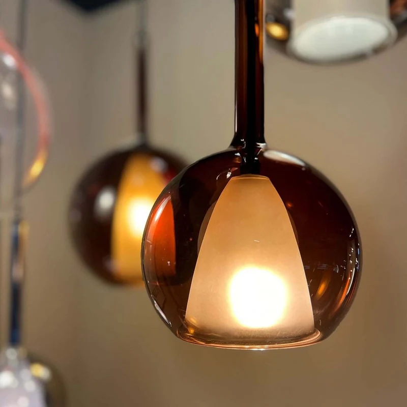 s.luce Belluna Cluster Glas-Pendelleuchte 7-flammig