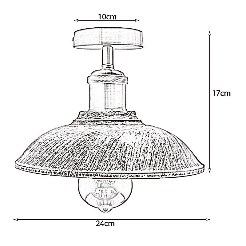 Schwarz Deckenleuchte Ø 24cm Deckenlampe Mit E27 Fassung ~1564
