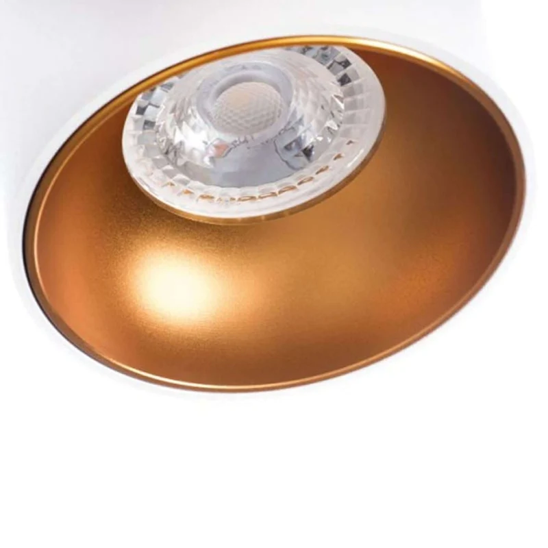 Aufbaudeckenspot GU10 Riti Weiß, Goldfarben