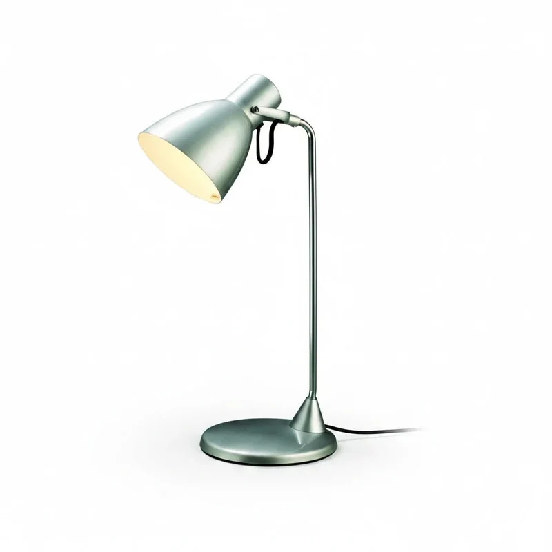 Schreibtischleuchte MEGA Silber Metallic – E27 Tischlampe aus Metall, schwenkbar