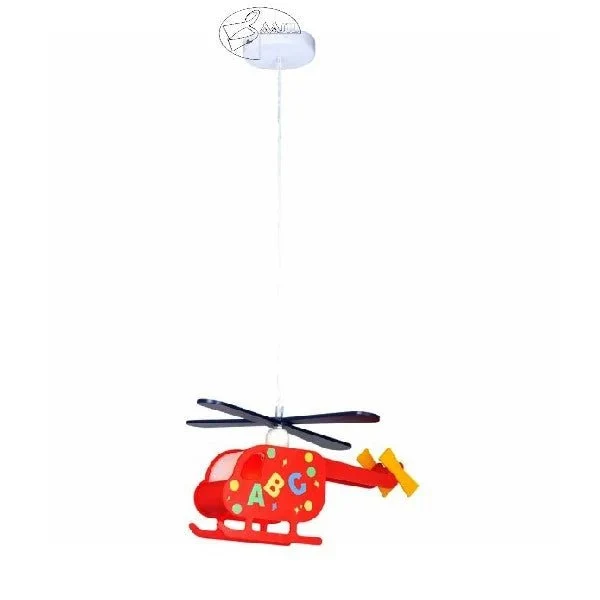 Stylistische, bunte HELIKOPTER Kinder-, Deckenlampe aus Kunststoff, E27 Fassung, a.f. LED geeignet