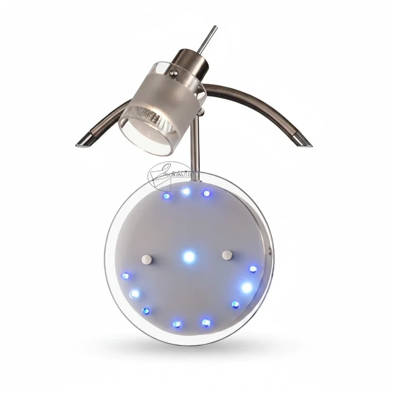 Runde LED Wandleuchte Time – GU10 Spot mit blauen & weißen LEDs
