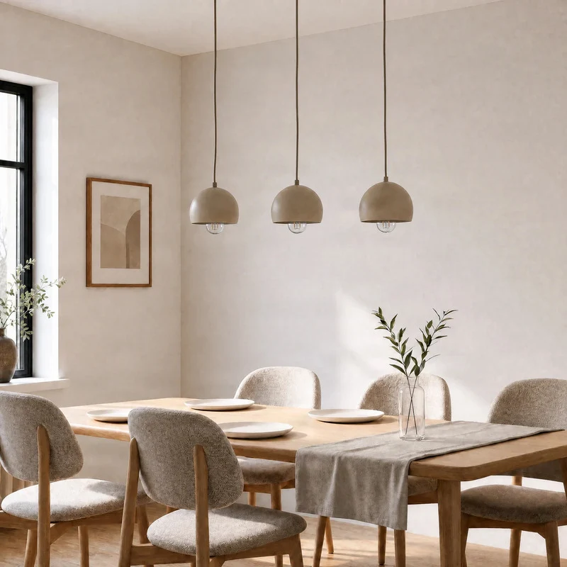 B-Ware Hängelampe Sool LED Pendelleuchte dimmbar beige matt 3-flammig Metall E27 65cm