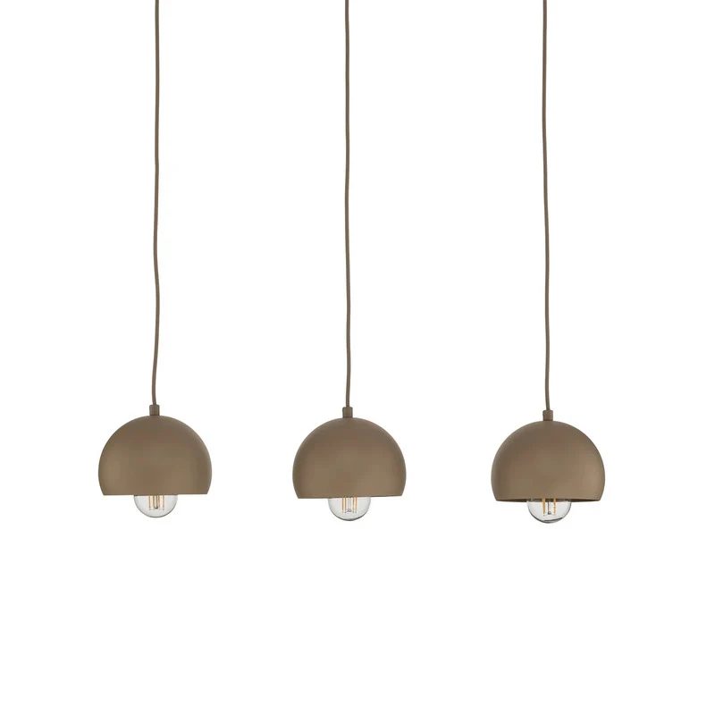 B-Ware Hängelampe Sool LED Pendelleuchte dimmbar beige matt 3-flammig Metall E27 65cm