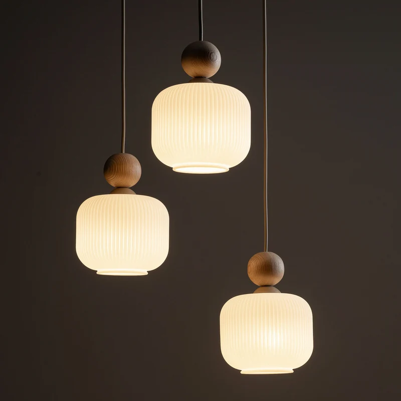 B-Ware TK Lighting Pendelleuchte Ballo 3-flammig LED Hängelampe dimmbar weiß Ø35cm