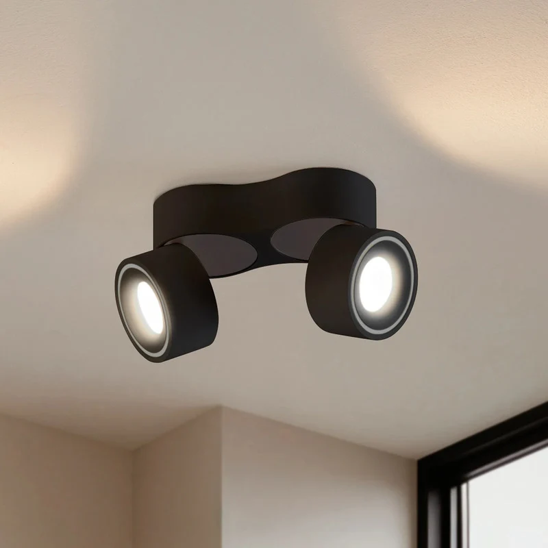 B-Ware Arcchio Deckenstrahler Rotari LED dimmbar 2-flg schwarz Aluminium 1960lm 3000K