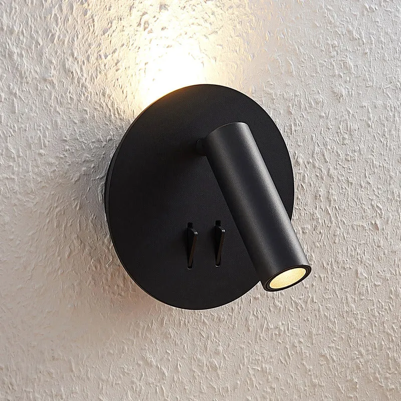 B-Ware Lucande Wandleuchte Magya LED Wandlampe Strahler dimmbar schwarz Ø14cm 600Lumen