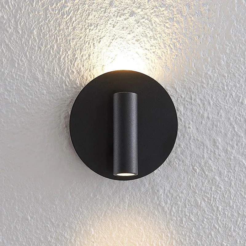 B-Ware Lucande Wandleuchte Magya LED Wandlampe Strahler dimmbar schwarz Ø14cm 600Lumen