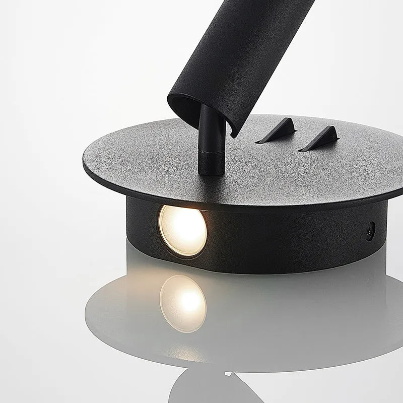 B-Ware Lucande Wandleuchte Magya LED Wandlampe Strahler dimmbar schwarz Ø14cm 600Lumen