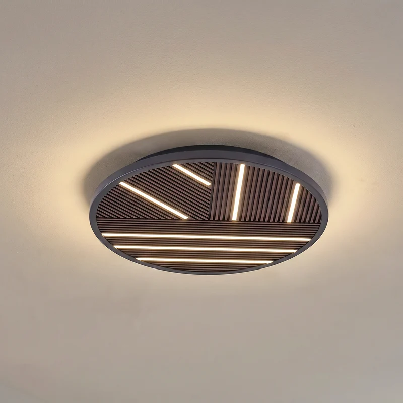 B-Ware Lucande Deckenlampe Leuchte Orven LED dimmbar Holz schwarz Ø50cm 3000K 1140lm