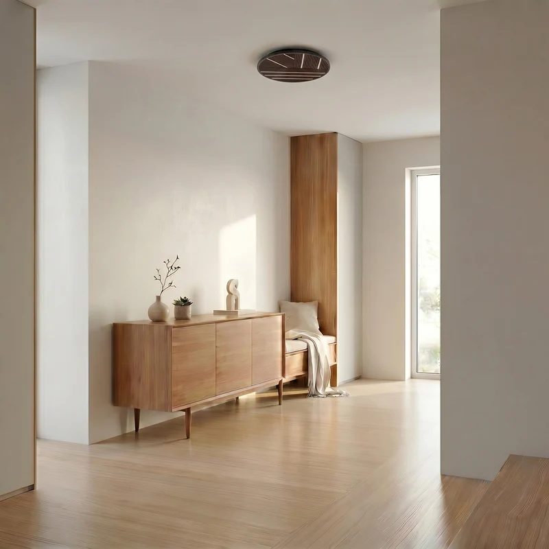 B-Ware Lucande Deckenlampe Leuchte Orven LED dimmbar Holz schwarz Ø50cm 3000K 1140lm