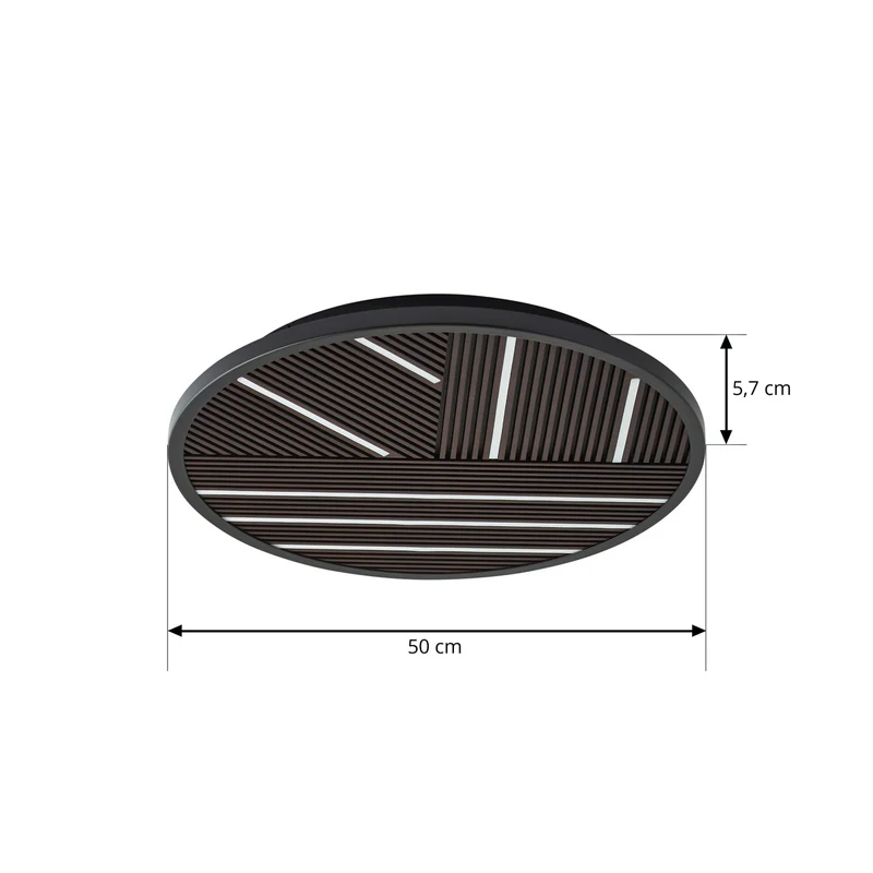 B-Ware Lucande Deckenlampe Leuchte Orven LED dimmbar Holz schwarz Ø50cm 3000K 1140lm