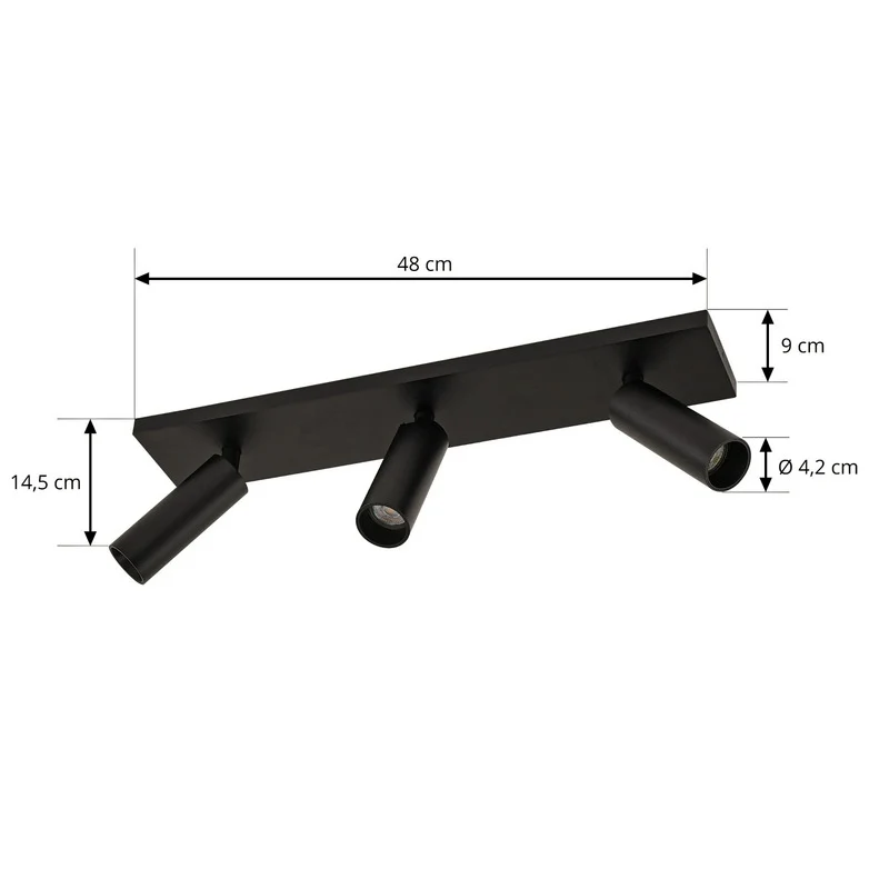 B-Ware Arcchio Deckenstrahler Brinja Slim LED Strahler dimmbar schwarz 3-flg GU10 MR11