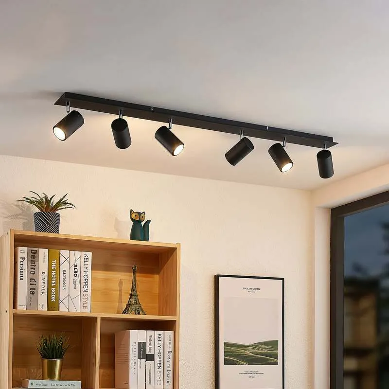 B-Ware Lindby Deckenstrahler Joffrey LED Strahler 6-flg dimmbar schwarz 116cm IP20