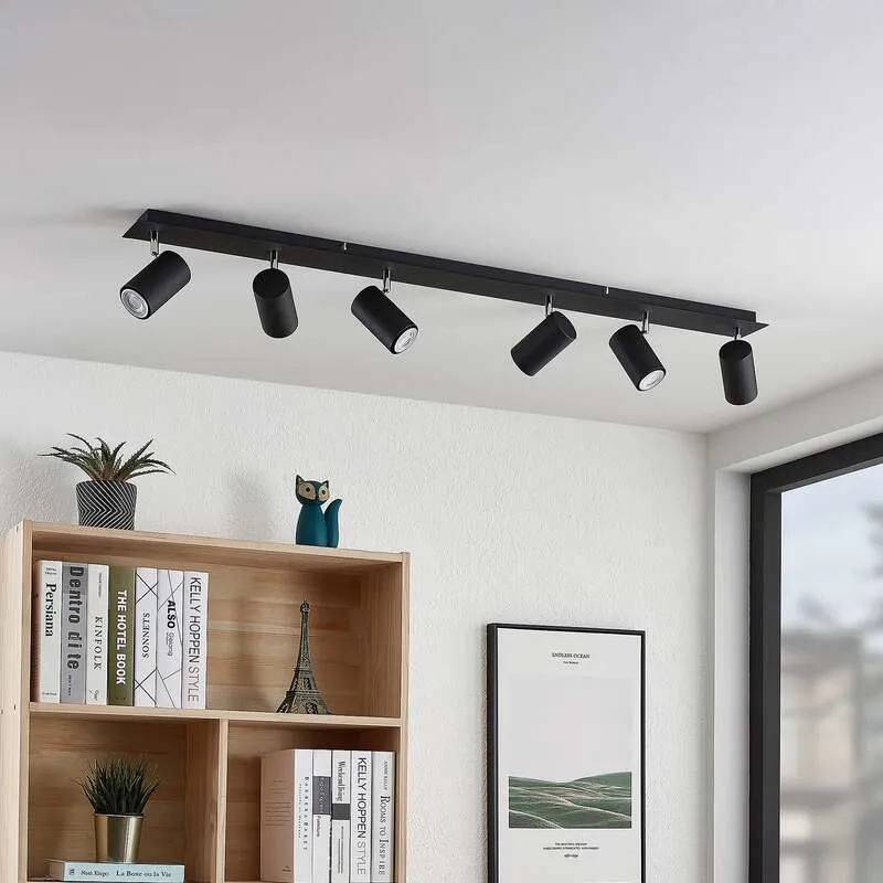 B-Ware Lindby Deckenstrahler Joffrey LED Strahler 6-flg dimmbar schwarz 116cm IP20