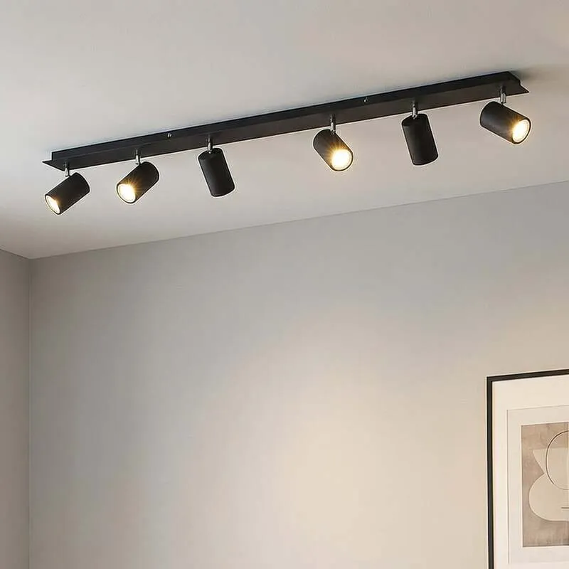 B-Ware Lindby Deckenstrahler Joffrey LED Strahler 6-flg dimmbar schwarz 116cm IP20