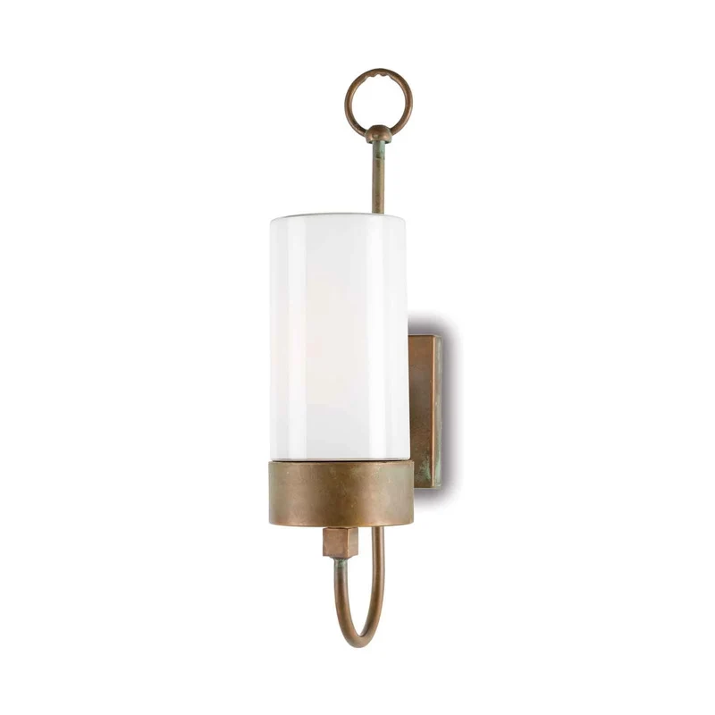B-Ware Moretti Luce Außenwandleuchte Silindar 3355 Gartenlampe dimmbar messing opal