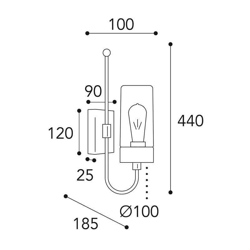 B-Ware Moretti Luce Außenwandleuchte Silindar 3355 Gartenlampe dimmbar messing opal