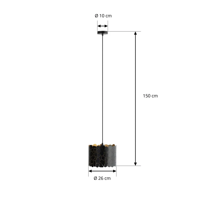 4x B-Ware Lindby Pendelleuchte Hängeleuchte Aralena LED Lampe dimmbar schwarz gold Ø26cm