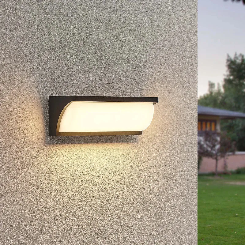B-Ware Lucande Außenwandleuchte Aune LED Gartenlampe Wandleuchte anthrazit IP65 815lm