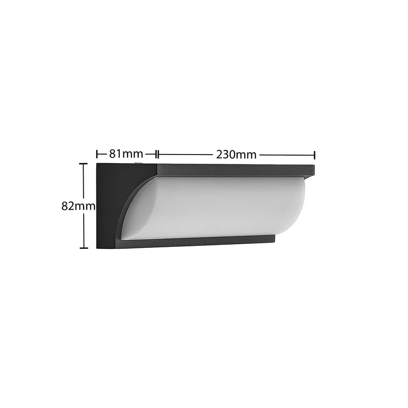 B-Ware Lucande Außenwandleuchte Aune LED Gartenlampe Wandleuchte anthrazit IP65 815lm