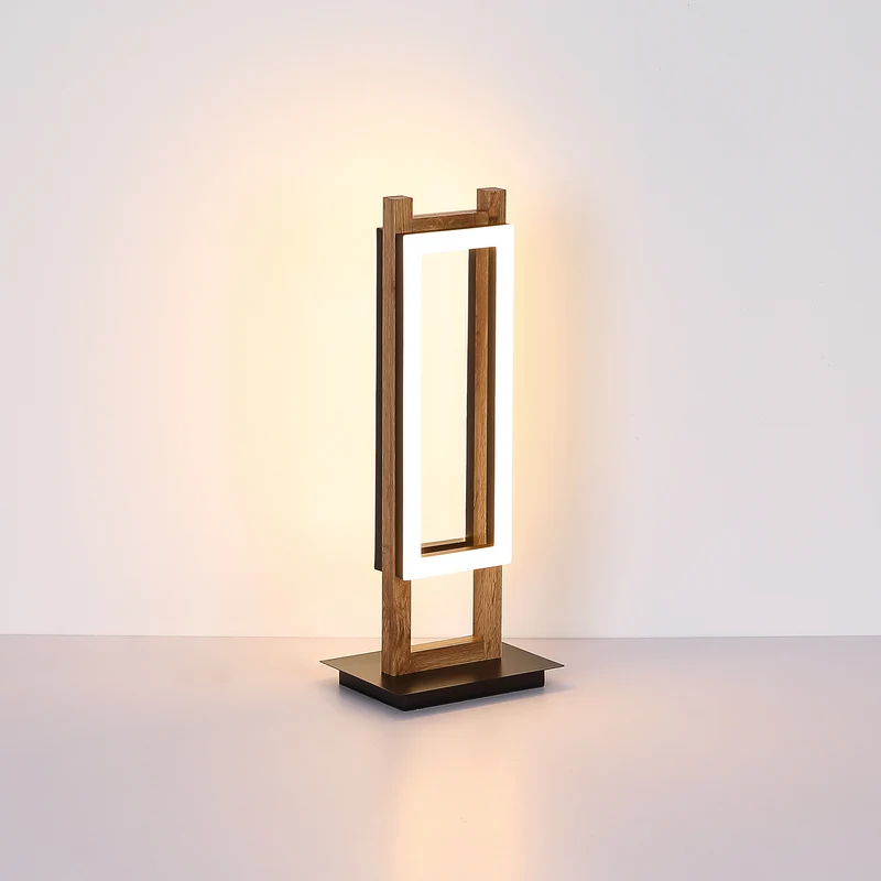 B-Ware Globo Tischlampe LED Leuchte Illa Holzdesign Lampe warmweiß 3000K 50cm hoch