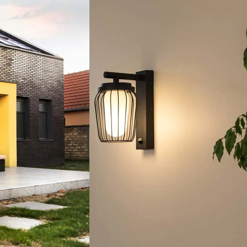 B-Ware Lucande Außenwandleuchte Chandan LED Gartenleuchte anthrazit dimmbar IP44 30cm