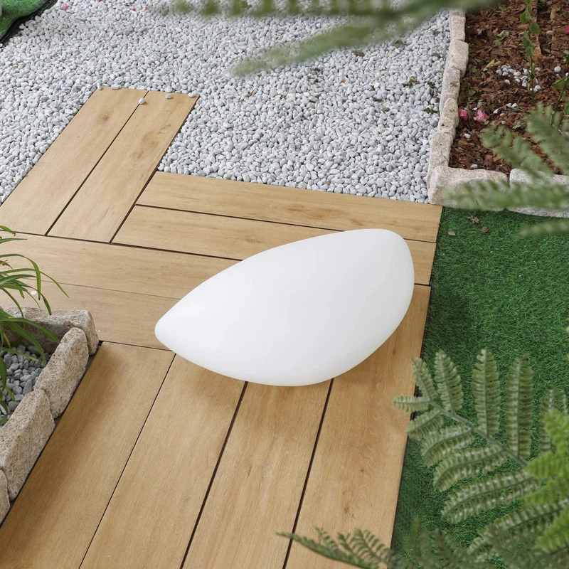 B-Ware Lindby Außenleuchte Gartenleuchte Arani LED Lampe weiß Kunststoff IP65 60x40cm