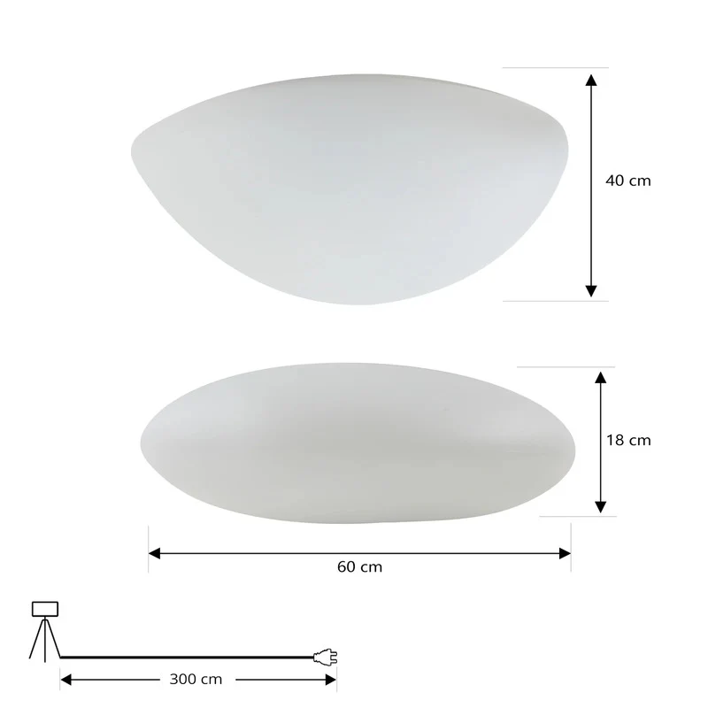 B-Ware Lindby Außenleuchte Gartenleuchte Arani LED Lampe weiß Kunststoff IP65 60x40cm