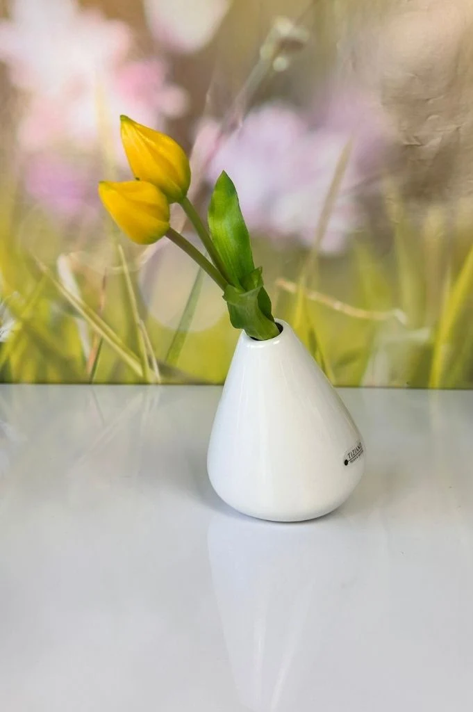 Vase schräg Vallina 13,5 creme-weiß