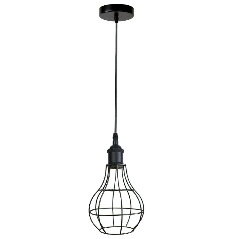 Retro Pendelleuchte & Hangelampenschirm – Metallkäfig~1532