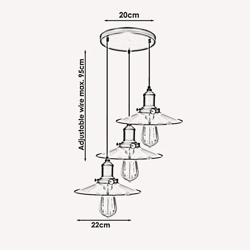 Schwarze lampe Industrial Style für Esszimmer ~1657