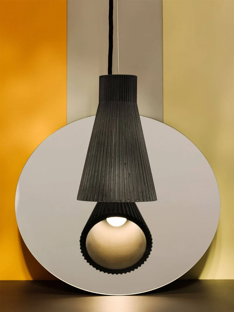 Gantlights S1 Beton Pendelleuchte geriffelt
