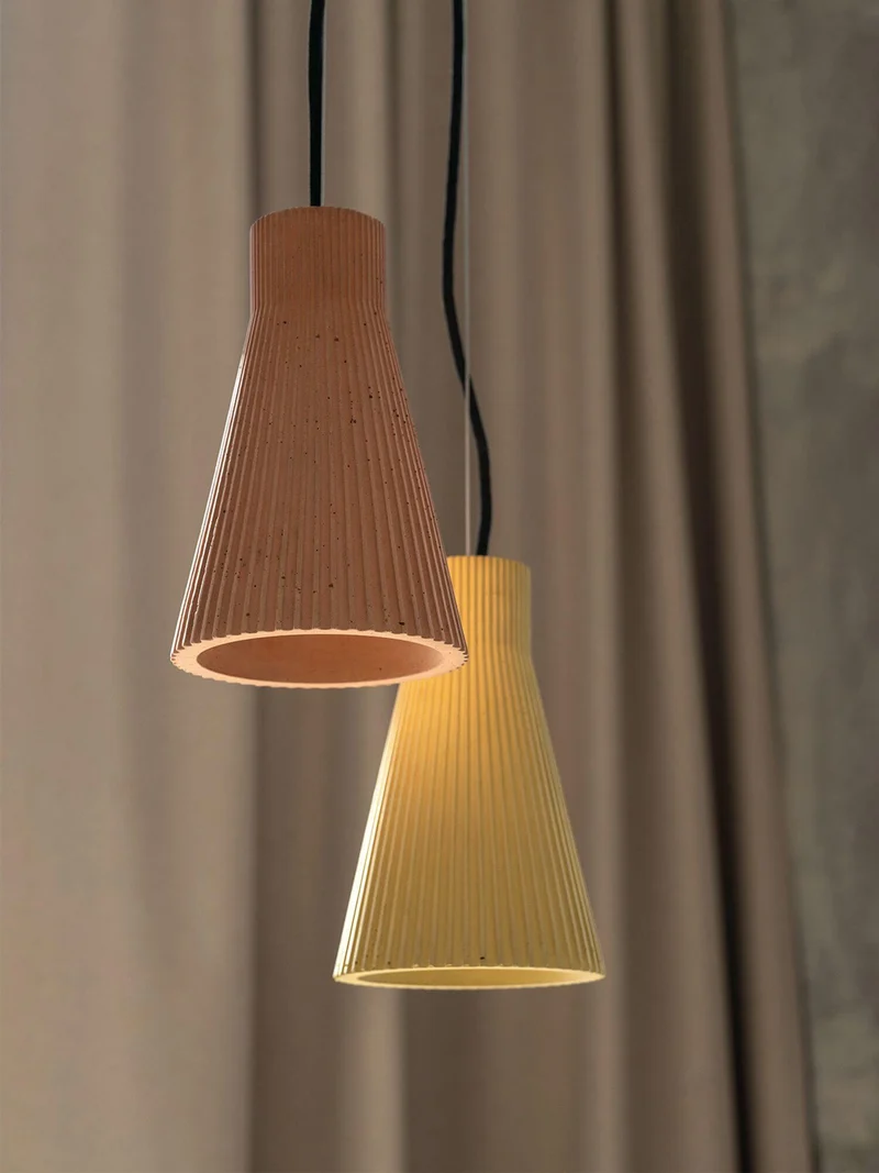 Gantlights S1 Beton Pendelleuchte geriffelt