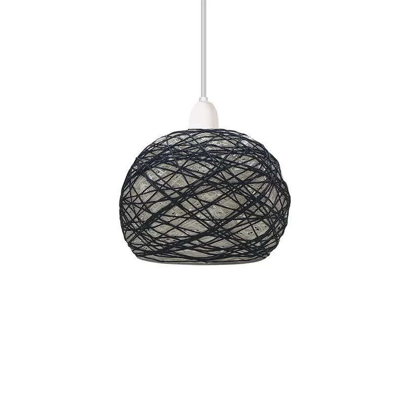 Rattan Lampenschirm Naturdesign – handgefertigt, ohne Verkabelung~1418