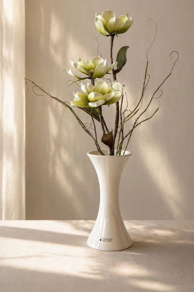 Vase Perdosa creme-weiß