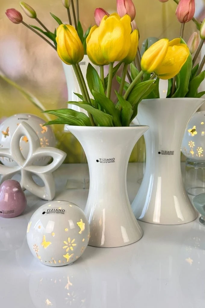 Vase Perdosa creme-weiß