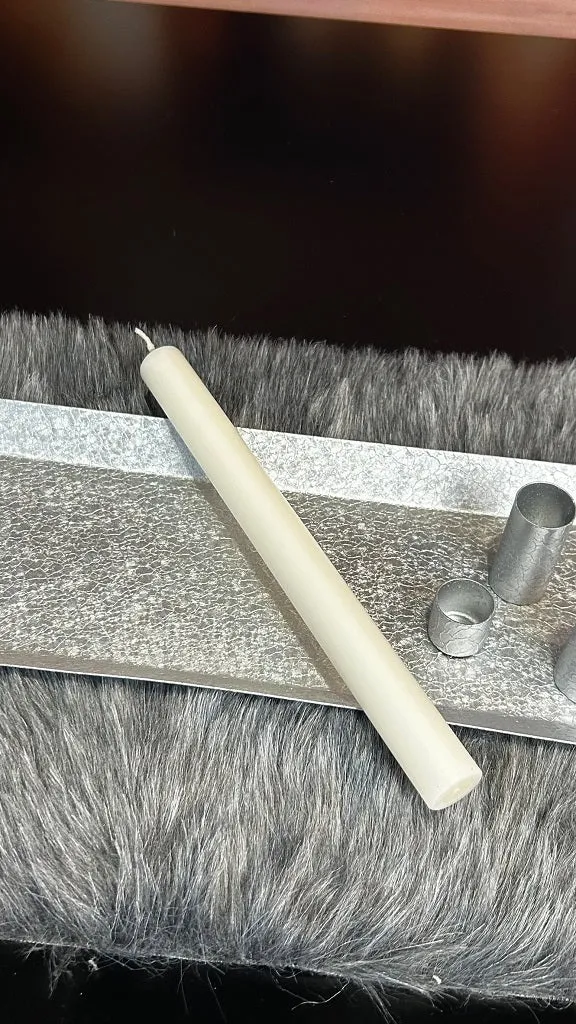 4er Set Stabkerzen creme-weiß