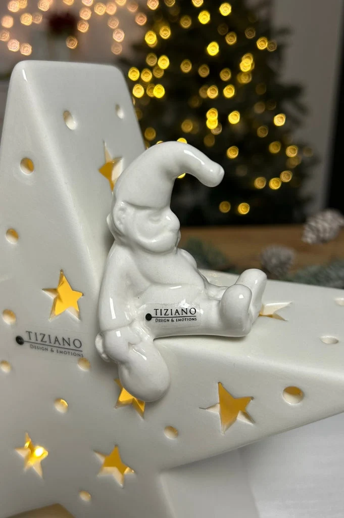 Santa Linus Mini Kantensitzer creme-weiß