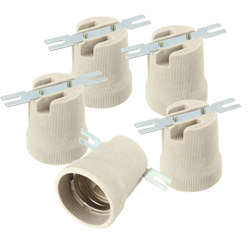 5x E27 Keramik-Lampenfassungen – Hochhitzebeständige Schraubsockelfassungen für IR- und Wärmelampen~1668