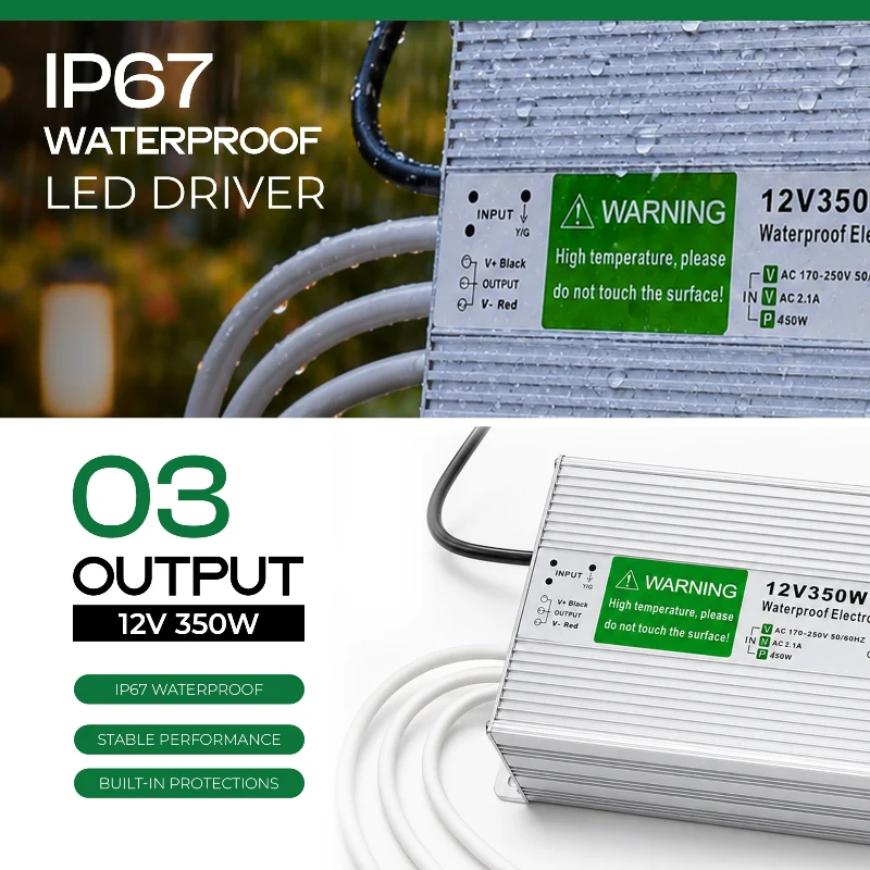 LED trafo 12v IP67 wasserdicht Netzteil 10W - 350W ~1545