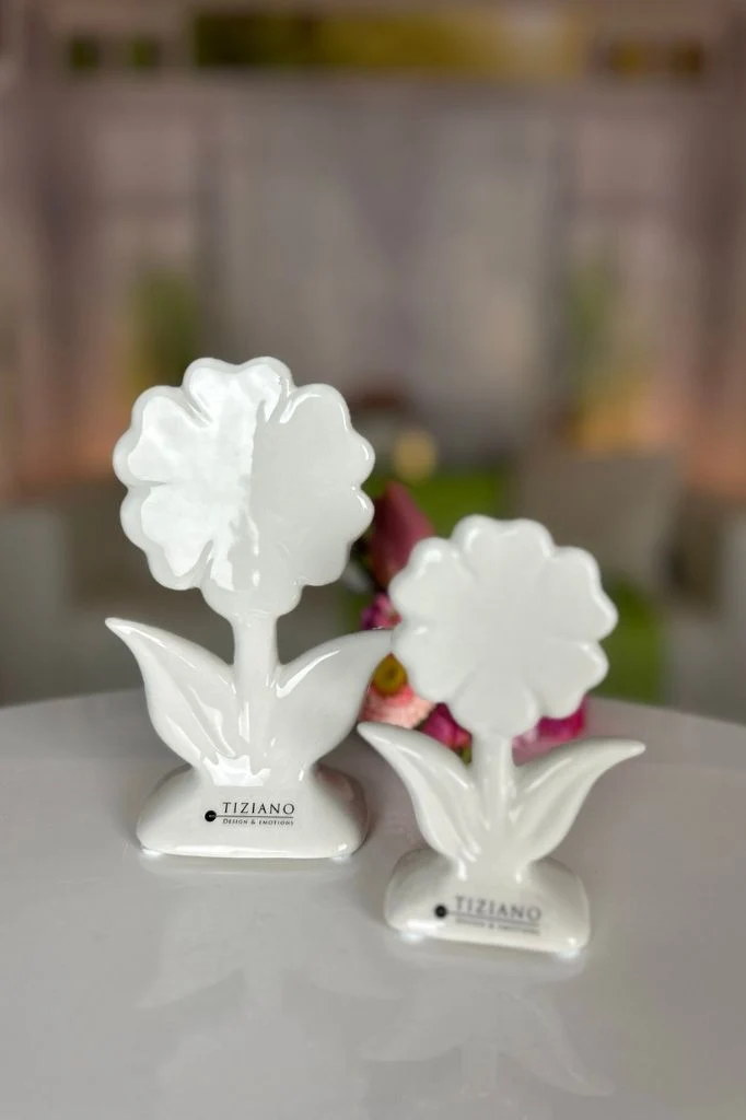 Deko Blume Primula creme-weiß