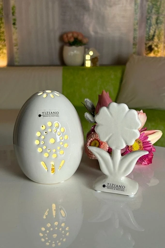 Deko Blume Primula creme-weiß