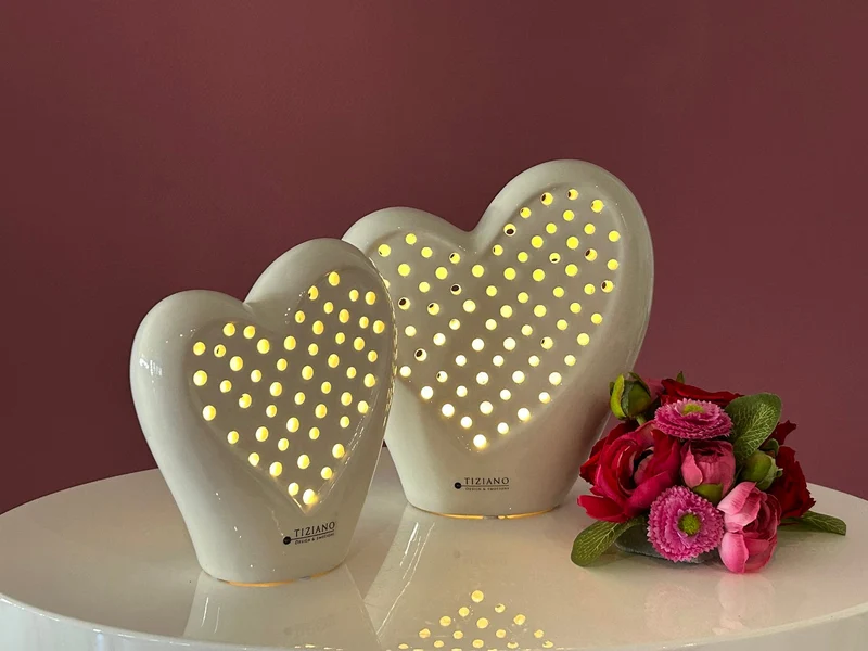 Herz Cuorina LED creme-weiß
