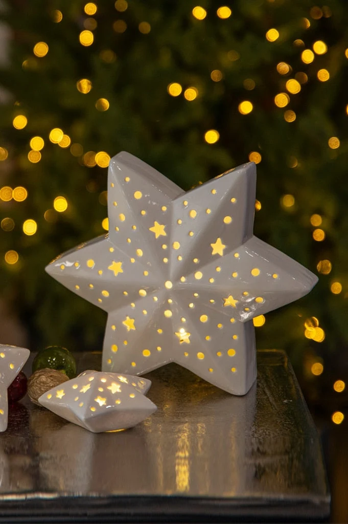 Deko Stern Lazio LED weiß-creme